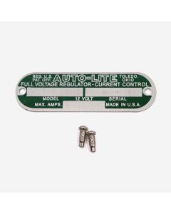 Regulator Data Plate and Rivets - 12v