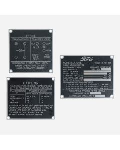 Mid Production Steel Data Plate Set for Ford GPW